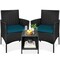 Best Choice Products 3-Piece Outdoor Wicker Conversation Patio Bistro Set, w/ 2 Chairs, Table